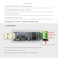 1 x RAW Customer Returns Aribrnten CANable USB to Converter Module CAN Canbus Debugger Analyzer Adapter Candlelight ADM3053 Isolated Version CANABLE PRO - RRP €25.66