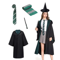 1 x RAW Customer Returns Yuragim Magician Robe, 5-piece Wizard Robe for Adults, Green Magician Cloak Outfit Set with Magic Wand Tie Glasses Scarf, Cosplay Costume for Adult Wizard Costume for Fancy Dress Party - RRP €24.19