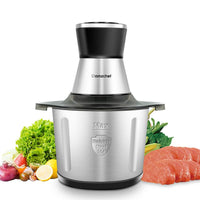 1 x RAW Customer Returns AMZCHEF chopper, electric kitchen chopper with 3L stainless steel bowl. 500W electric multi-chopper with 2 speed levels. Meat grinder for meat, onions, baby food, fruit and vegetables - RRP €70.99