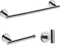 1 x RAW Customer Returns YUET Towel Bar Set SUS304 Stainless Steel, 3 Pieces Towel Hook Holder Wall Mount, 12 Inch Towel Holder, Toilet Paper Holder, for Kitchen Bathroom Polished Silver - RRP €29.08