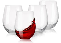 1 x RAW Customer Returns GLASKEY Crystal wine glasses set without stem, set of 4, 56cl wine glasses, clear wine glasses for red and white wine drinking glasses, great gift items - RRP €25.2