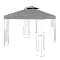 1 x RAW Customer Returns Replacement roof gazebo 3x3m waterproof stable winterproof 160g m grey, double roof garden gazebo gazebo roof folding gazebo stormproof party tent replacement cover, top cover two-stage canopy - RRP €49.18