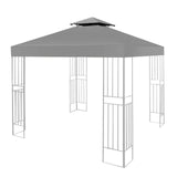 1 x RAW Customer Returns Replacement roof gazebo 3x3m waterproof stable winterproof 160g m grey, double roof garden gazebo gazebo roof folding gazebo stormproof party tent replacement cover, top cover two-stage canopy - RRP €49.18