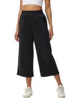 1 x RAW Customer Returns HMIYA women s 3 4 culotte pants, lightweight summer cotton pants with pockets, black, XXL - RRP €29.99