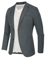 1 x Brand New PaulJones Business Work Comfortable Suit Jacket Men s V-Neck 2-Button Classic Blazer Dark Gray S - RRP €47.14