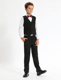 1 x RAW Customer Returns mintgreen Children s Suit Set Boys, Wedding Outfit Festive Formal Pageboy Prom Vest Trousers, Black, 158-164, Day 14 - RRP €49.9