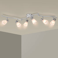 1 x RAW Customer Returns Unikcst 6-flame ceiling spotlight E14 LED ceiling light swiveling modern ceiling lamp 230V 35W living room bedroom without bulb - RRP €60.49