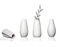 1 x RAW Customer Returns Natupia Home Living - Vase set of 4 small vases as table decoration - Ceramic vase set for pampas grass dried flowers or artificial flowers - White matt vase as a living room decoration - RRP €21.07