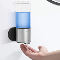 1 x RAW Customer Returns AIKE AK1212 Automatic soap dispenser, wall soap dispenser with infrared sensor, dish soap dispenser, shower gel and shampoo dispenser, for family washroom or kitchen, stainless steel, IPX7 waterproof. Brushed  - RRP €36.49