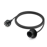 1 x RAW Customer Returns FIRMERST Waterproof lamp holder E27 with cable outdoor 2.5m black - RRP €15.62