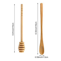 1 x Brand New Honey spoon, honey stick, honey lifter, honey stirrer made of wood, honey dipper spoon, honey spoon stirring rod, honey spoon wood with long handle, with wooden stirring spoon, coffee spoon, for honey, syrup, 14 pieces - RRP €7.3