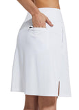 1 x RAW Customer Returns BALEAF women s tennis skirt knee-length sports skirt high waist golf skirt outdoor skirt with pocket white L - RRP €43.36