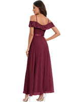 1 x RAW Customer Returns Gardenwed Plus Size Prom Wedding Formal Dress, Plus Size Cold Shoulder Bridesmaid Evening Formal Dress Burgundy 2XL - RRP €63.43