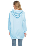 1 x RAW Customer Returns Famulily Oversized Sweatshirt Women s Long Plain Pullover Maternity Fashion Top Long Sleeve Blue XL - RRP €35.28