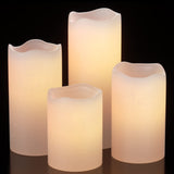 1 x RAW Customer Returns Eldnacele Outdoor Waterproof Flameless Candles with 6-Hour Timer, Battery Operated White LED Pillar Candles for Garden Wedding Lanterns Decoration Set of 4, 7.5cm x 10cm 12.5 15cm 20cm  - RRP €25.2