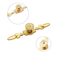 1 x RAW Customer Returns Csirnto Cabinet Knobs Cabinet Handles Gold 6 Pieces Golden Cabinet Knobs Handles Furniture Gold Door Handles Gold Drawer Knobs Vintage Style Pull Handle Cabinet Drawer Knob with Screws - RRP €13.7