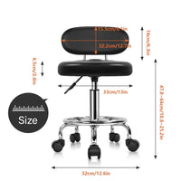 1 x RAW Customer Returns KKTONER Swivel Stool with Adjustable Height Backrest with Footrest Black - RRP €44.99