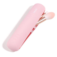 1 x Brand New MSQ Make Up Organizer, Silicone Cosmetic Bag, Magnetic Closure Silicon Portable Cosmetic Face Brushes Holder Portable Travel Make Up Brush Holder, Makeup Brush Organizer Pink  - RRP €10.07