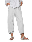 1 x RAW Customer Returns Yuson Girl Women s Summer Trousers, Linen Trousers, Women s Summer 7 8, Casual Trousers, Fabric Trousers, Capris Trousers, Cotton Casual Trousers, High Waist Yoga Trousers, Elastic Waist Linen Trousers Beige, L  - RRP €22.99