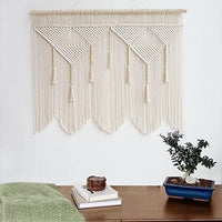 1 x RAW Customer Returns  Macrame Wall Hanging Large Boho Chic Woven Tapestry with Wooden Beads Handmade Bohemian Wall Decoration - RRP €39.32