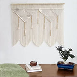 3 x Brand New Large Bohemian Chic Macrame Woven Tapestry with Wooden Beads Handmade Bohemian Wall Decor - RRP €117.96