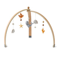 1 x RAW Customer Returns Promise Babe Baby Wooden Play Arch for Babies, Baby Play Arch with Removable Sea Animals Toys to Grab, Changing Table Baby Bed Playpen Play Arch with Plush Corals Whales Dolphins Shells - RRP €59.99