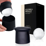 1 x RAW Customer Returns GooD ELEMENT, set of 2, ice ball maker, large ice cubes, ice cube mold ball, round ice cube mold, gift ideas with alcohol, whiskey gifts for men, ice cubes iced coffee, cocktail accessories black  - RRP €18.54