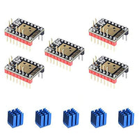 1 x RAW Customer Returns BIQU DIRECT 3D Printer Part Stepstick Mute TMC2209 V1.2 Stepper Motor Driver with Heatsink for SKR V1.3 MKS GEN L Ramps 1.4 1.5 1.6 3D Printer Controller Card Pack of 5 UART Mode  - RRP €33.71