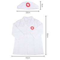 1 x RAW Customer Returns HENGBIRD doctor s coat for children, children s doctor costume, doctor s coat, lab coat, nurse apron and cap, doctor accessories, girls, boys, children s toys, gifts for ages 3, 4, 5 and up - RRP €13.2