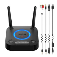 1 x RAW Customer Returns 1Mii Bluetooth Transmitter TV, Long Range Bluetooth Audio Transmitter with Dual Antenna, aptX Low Latency HD, AUX RCA Optical Coaxial Audio Inputs - RRP €38.15