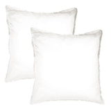 1 x RAW Customer Returns MATT ROSE Pillowcases 65x65 cm Set of 2 Plain with Fringes WASHED Cotton 100 Washed Cotton Oeko-TEX White - RRP €26.0