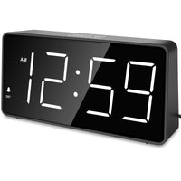 1 x RAW Customer Returns Eachui LED digital alarm clock with large numbers, alarm clock with charging station, brightness and volume adjustable, snooze, 12 24HR, digital clock mains operated - RRP €20.16