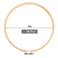 1 x RAW Customer Returns FOCCTS 10 Pieces Round Embroidery Hoop Set, 20cm 8inch Adjustable Bamboo Cross Stitch Frame Hoop, Ring Embroidery Craft Making - RRP €16.37