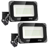 1 x RAW Customer Returns Onforu Set of 2 50W LED outdoor spotlights with plug, 4500LM super bright LED floodlight, IP66 waterproof outdoor spotlight, headlight 6000K daylight white, construction spotlight for yard, garage, workshop - RRP €40.33