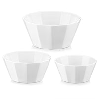 5 x Brand New MALACASA 3 Piece Cereal Bowls Porcelain Soup Bowls Salad Bowl Set Dessert Bowls Breakfast Bowls Ceramic Large Bowls Set for Pasta, Salad, Fruit, 1020 780 500ML White - RRP €164.95