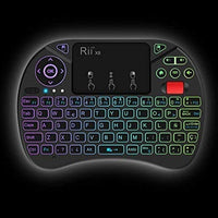 1 x RAW Customer Returns  New version 2018 Rii X8 Mini Wireless Keyboard, Backlit Keyboard with 2.4GHz Touch Screen and Scroll Wheel, Has 8 Color Changes - RRP €25.78