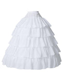 1 x RAW Customer Returns Petticoat Underskirts Hoop Skirt Rockabilly Ruffles A Line Long Vintage for Wedding Bridal Dress S - White - Size L-XL - RRP €35.99