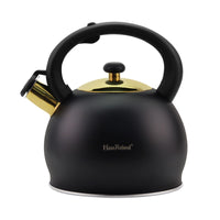 1 x RAW Customer Returns SHANGZHER Whistling Kettle Kettle Induction Stainless Steel Tea Kettle Cool Touch Handle Black Whistling Tea Pots 3 Liter Suit for all Stove Hob - RRP €32.77