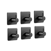 2 x RAW Customer Returns Giookuj Adhesive Hooks SUS304 Stainless Steel Towel Hooks without Drilling Wall Hooks Self-Adhesive Black for Hanging Coats, Hats, Umbrella, Clothes Bathroom, Kitchen, Bedroom 6 Packs - RRP €24.24