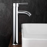 1 x RAW Customer Returns GAVAER Bathroom Faucet Tall Faucet for Sink or Basin Hot and Cold Adjustable Basin Mixer Tap Chrome Plated Brass Silver Gray  - RRP €35.45