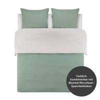 1 x RAW Customer Returns Blumtal - Microfibre bed linen and pillowcase set Blanket 155x200 and 2 pillows 80x80, Summer Green Moonlight Grey  - RRP €32.86