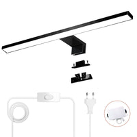 2 x RAW Customer Returns YIQAN LED Mirror Lamp 4000K Natural Light Matt Black 30cm Bathroom Light 5w 500lm Bathroom Cabinet Light Mirror Clip Light Cosmetic Light 3 Mounting Options with Cable and Switch  - RRP €49.98