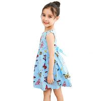 1 x Brand New SMILING PINKER Girls Dress Cotton Butterfly Strap Dress Summer Party Dresses 2-3 Years, Blue  - RRP €18.14