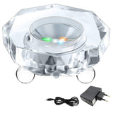 1 x RAW Customer Returns WingFly Crystal LED light base illuminated base LED display base stand jewelry rotating stand colored lights illuminated crystal stand for crystals glass art jewelry octagon  - RRP €18.99