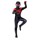 1 x RAW Customer Returns Kids Theme Party Cosplay Miles Morales Spider Fancy Costume, Boy Performance Superhero Action Disguise 3D Anime Boysuit Costume Overall for Halloween Christmas Carnival 110-120 - RRP €23.59