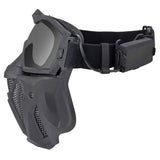 1 x RAW Customer Returns ATAIRSOFT Tactical Airsoft Anti-Fog Anti-Ultraviolet UV Protective Goggles and Mesh Mask Set with Interchangeable Lenses Black  - RRP €35.27