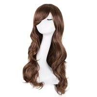 1 x RAW Customer Returns YEESHEDO Dark Brown Cosplay Wig for Women Long Wavy Hair Synthetic Wigs with Bangs for Halloween Party Costume Anime 32 Inch 80 cm - RRP €15.99