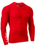 1 x RAW Customer Returns LAFROI Men s Long Sleeve UPF 50 Compression Shirt Rash Guard-CLYYB Asymmetric Red,LG  - RRP €24.99