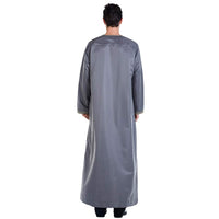 1 x Brand New Xingsiyue Muslim Kaftan for Men - Islamic Arabic Robes Long Sleeve Loose Ethnic Clothing Dubai Middle East Jubba Thobe - RRP €46.15