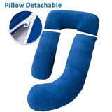 1 x RAW Customer Returns AS AWESLING 153cm Full Body Pillow Cover, Velour Pillowcase, 153cm Removable Pregnancy Pillow Cover, Replacement Pillowcase with Velour Fabric Blue  - RRP €13.98